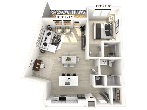 1 bedroom 1 bath at Luxe 360 on Centerpointe Apartments, Midlothian, VA